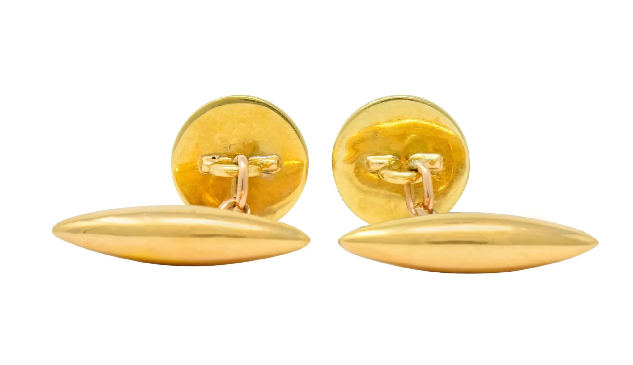 T. & J. Bragg British Art Deco Sapphire Enamel 15 Karat Gold Men's Cufflinks