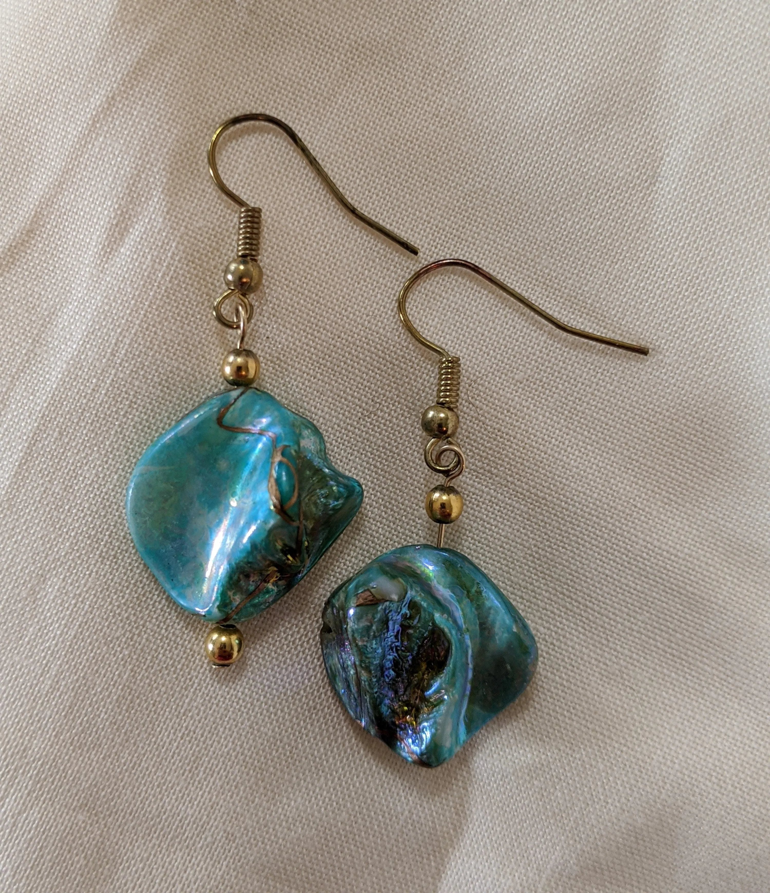 Teal Shell Earrings
