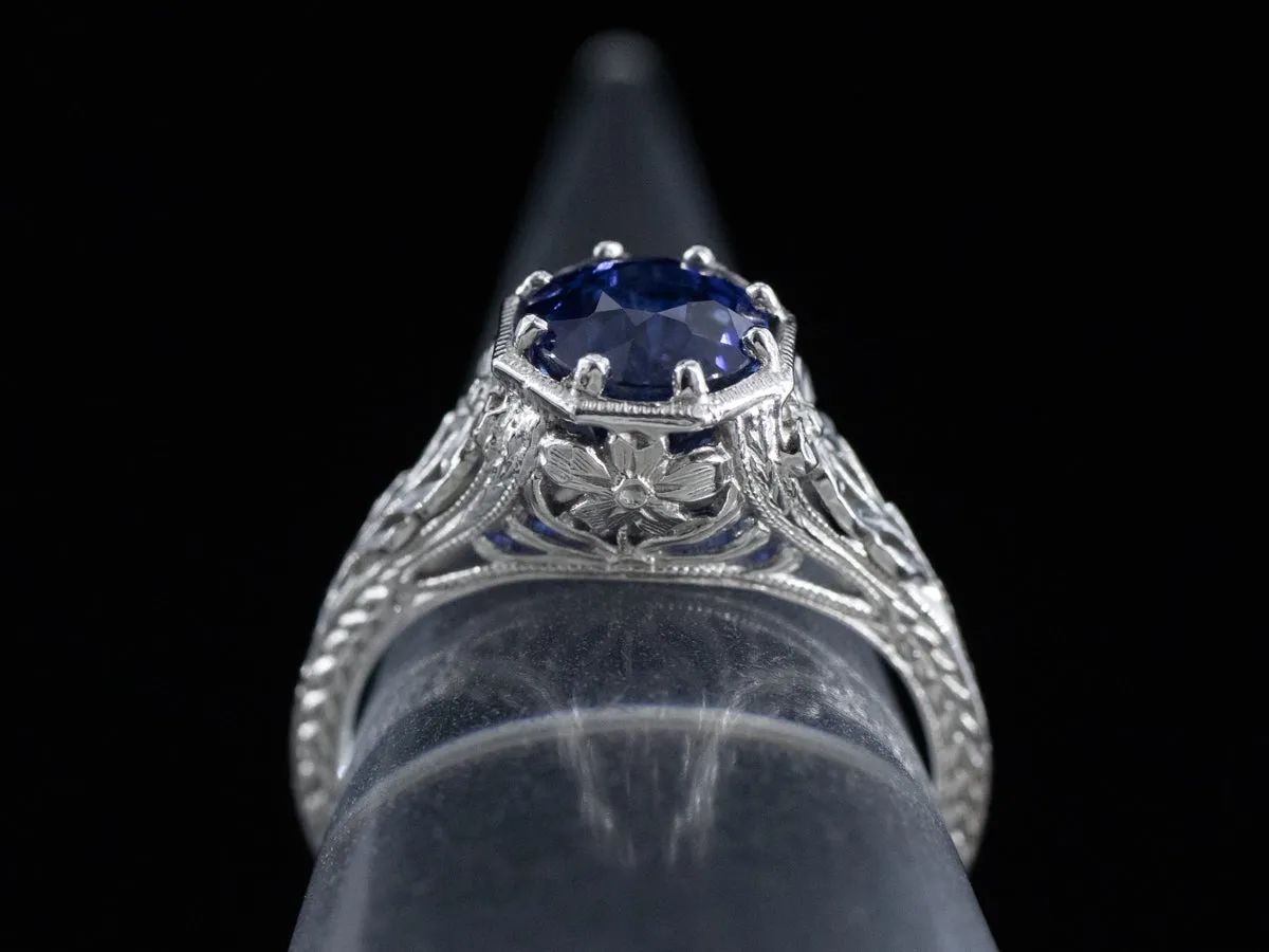 The Greenleaf Sapphire Ring in Platinum