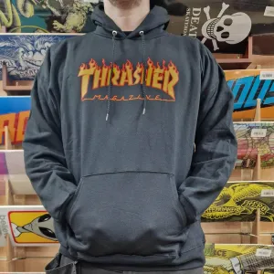 Thrasher Flame Logo Hoody Black