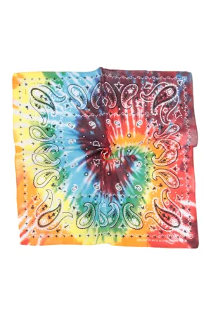 TIE DYE PAISLEY PRINT BANDANA