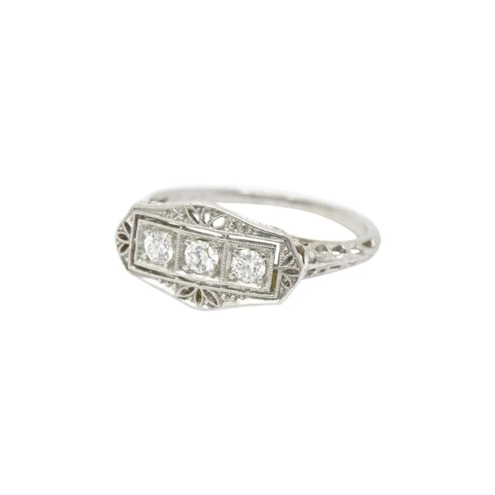 Tiffany & Co. Old European Diamond Platinum Panel Alternative Engagement Ring