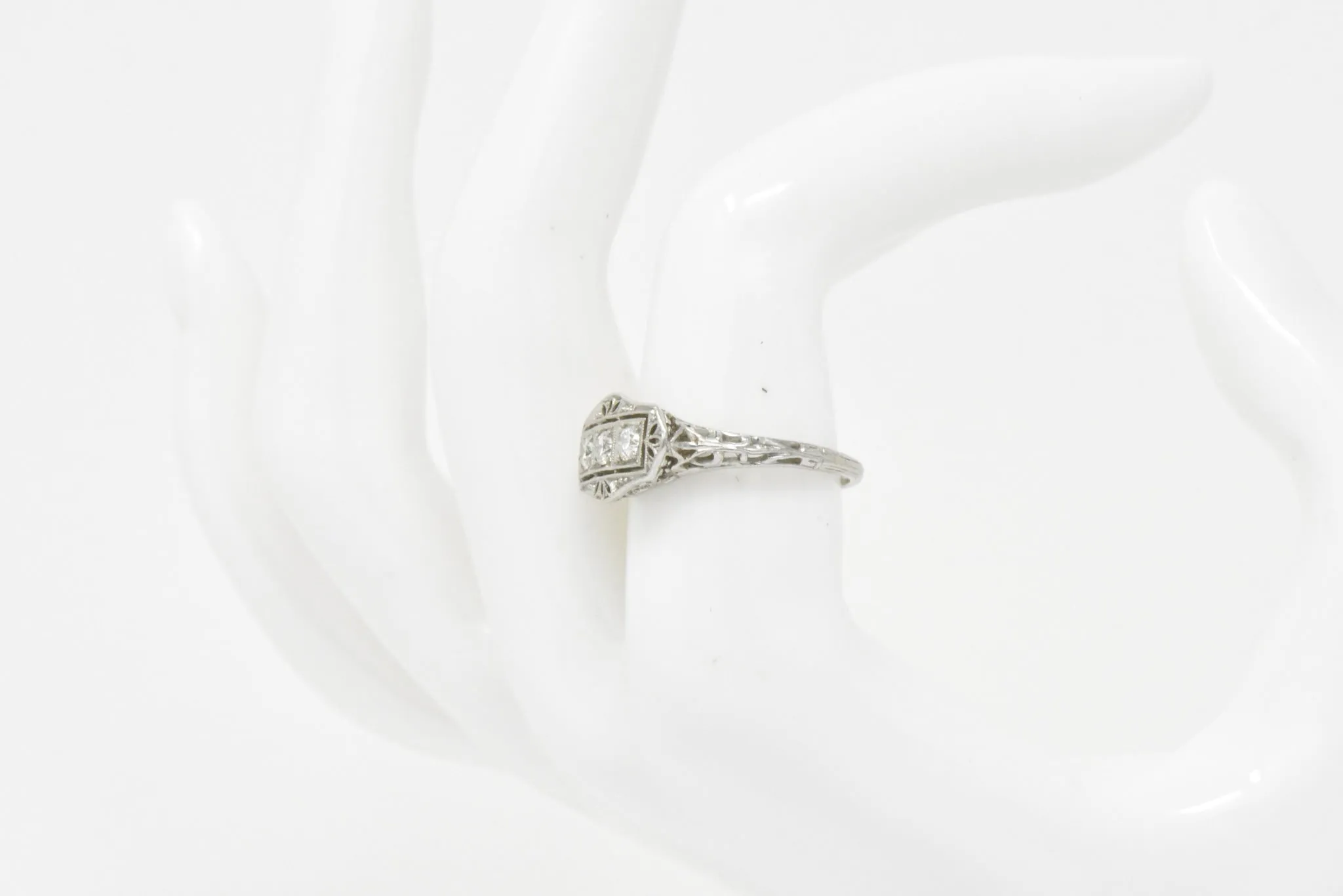 Tiffany & Co. Old European Diamond Platinum Panel Alternative Engagement Ring