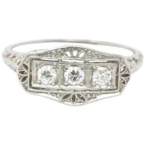 Tiffany & Co. Old European Diamond Platinum Panel Alternative Engagement Ring