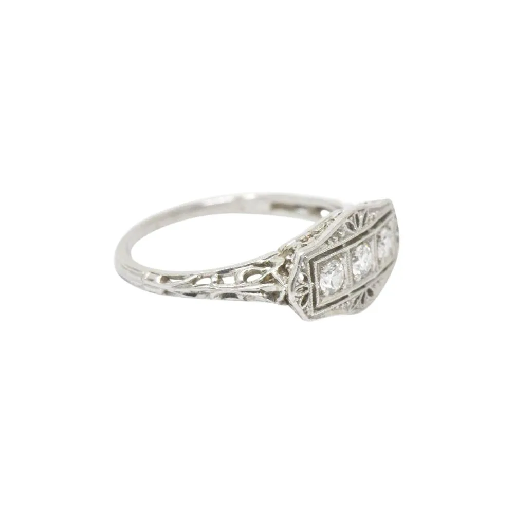 Tiffany & Co. Old European Diamond Platinum Panel Alternative Engagement Ring