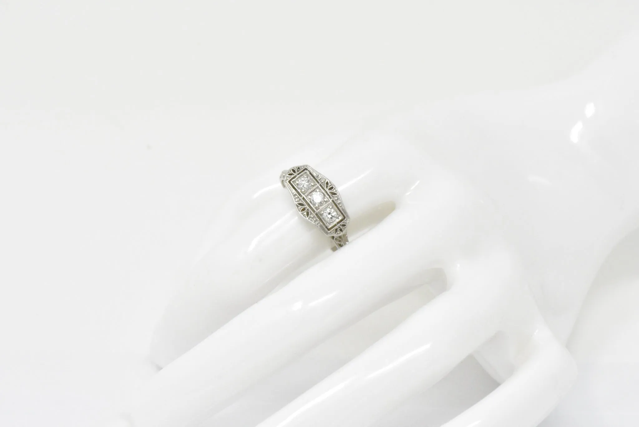 Tiffany & Co. Old European Diamond Platinum Panel Alternative Engagement Ring
