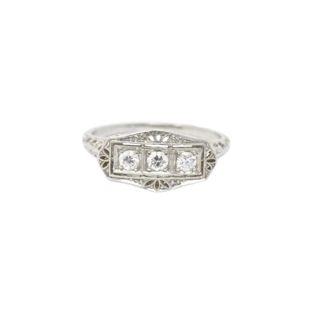 Tiffany & Co. Old European Diamond Platinum Panel Alternative Engagement Ring