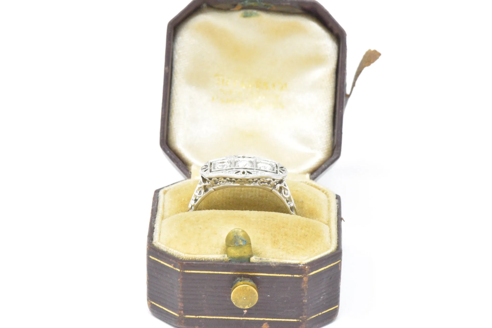 Tiffany & Co. Old European Diamond Platinum Panel Alternative Engagement Ring