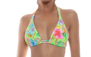 Triangle Halter-Seamless Ruched Back Bikini ::RET
