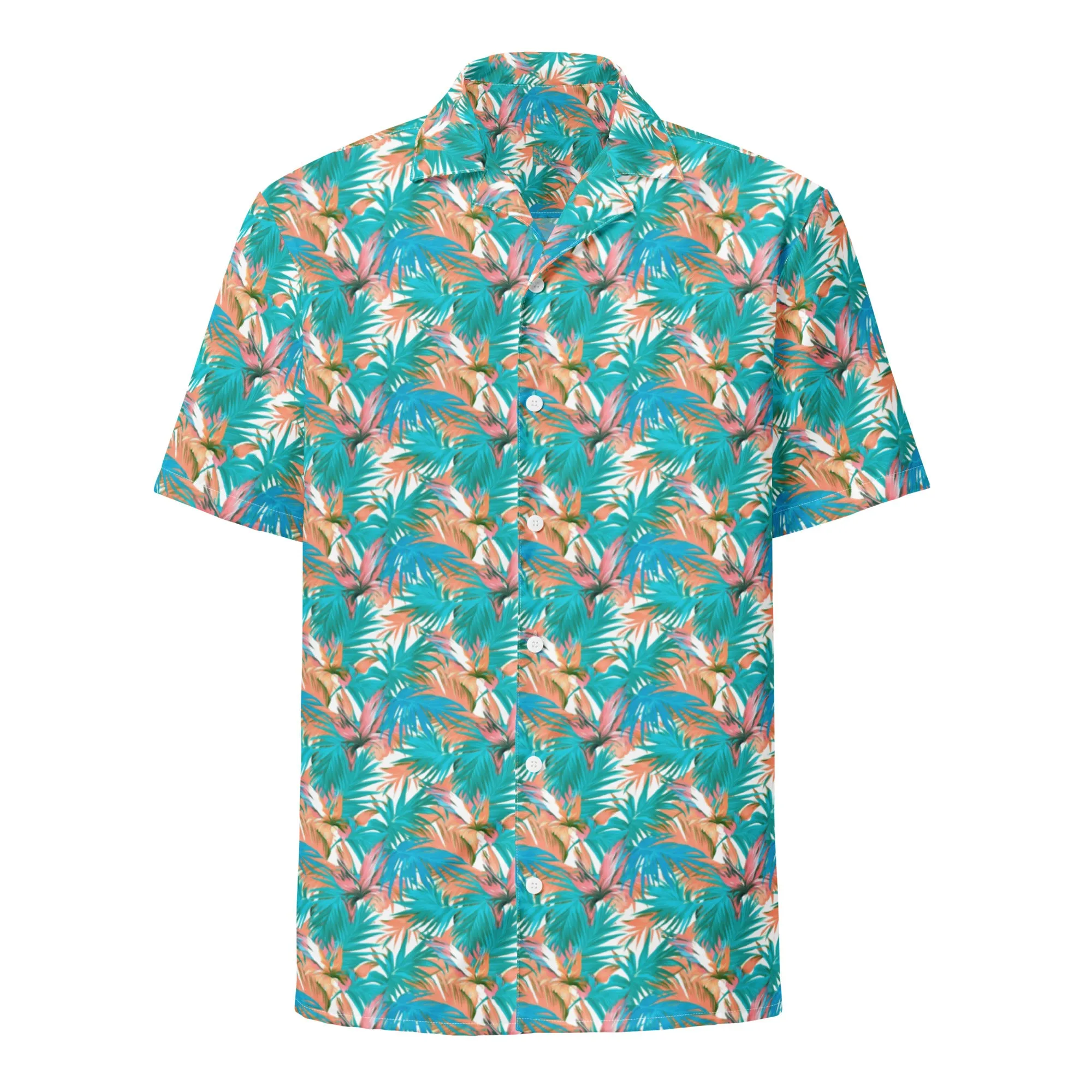 Unisex button shirt. Hawaii Print Shirt  Size From XM To 4X