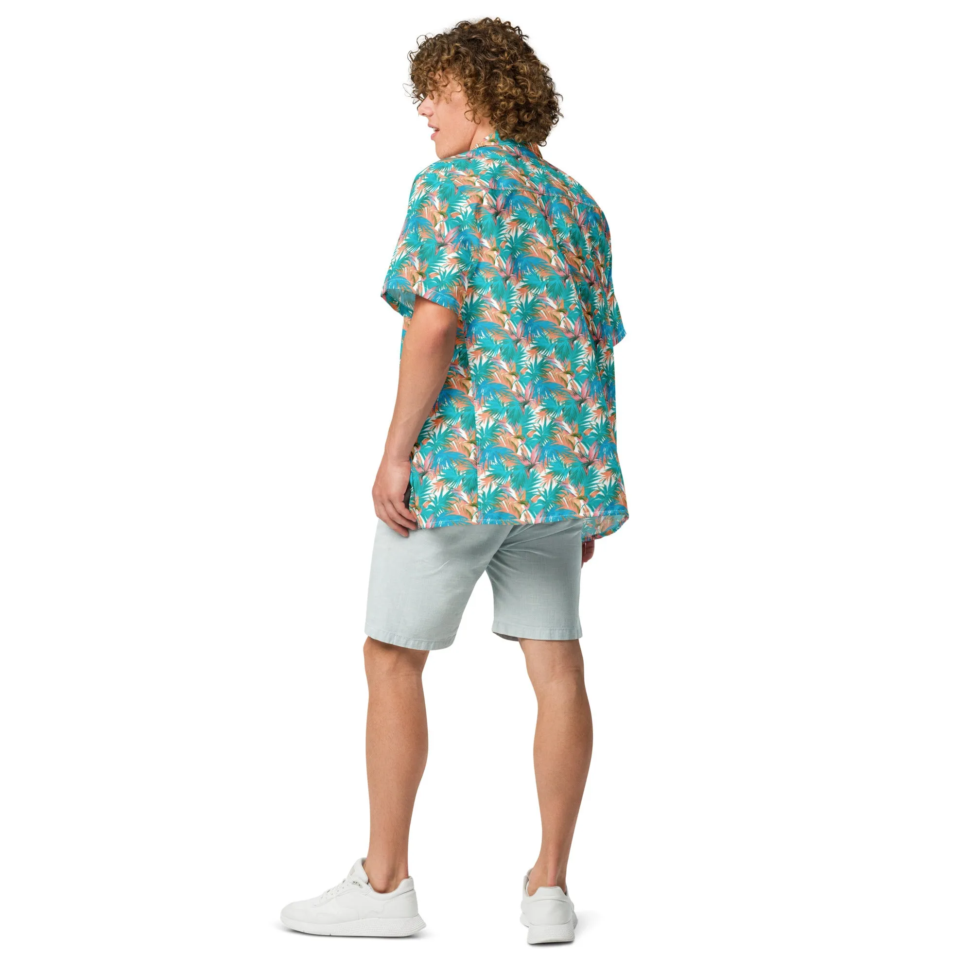Unisex button shirt. Hawaii Print Shirt  Size From XM To 4X