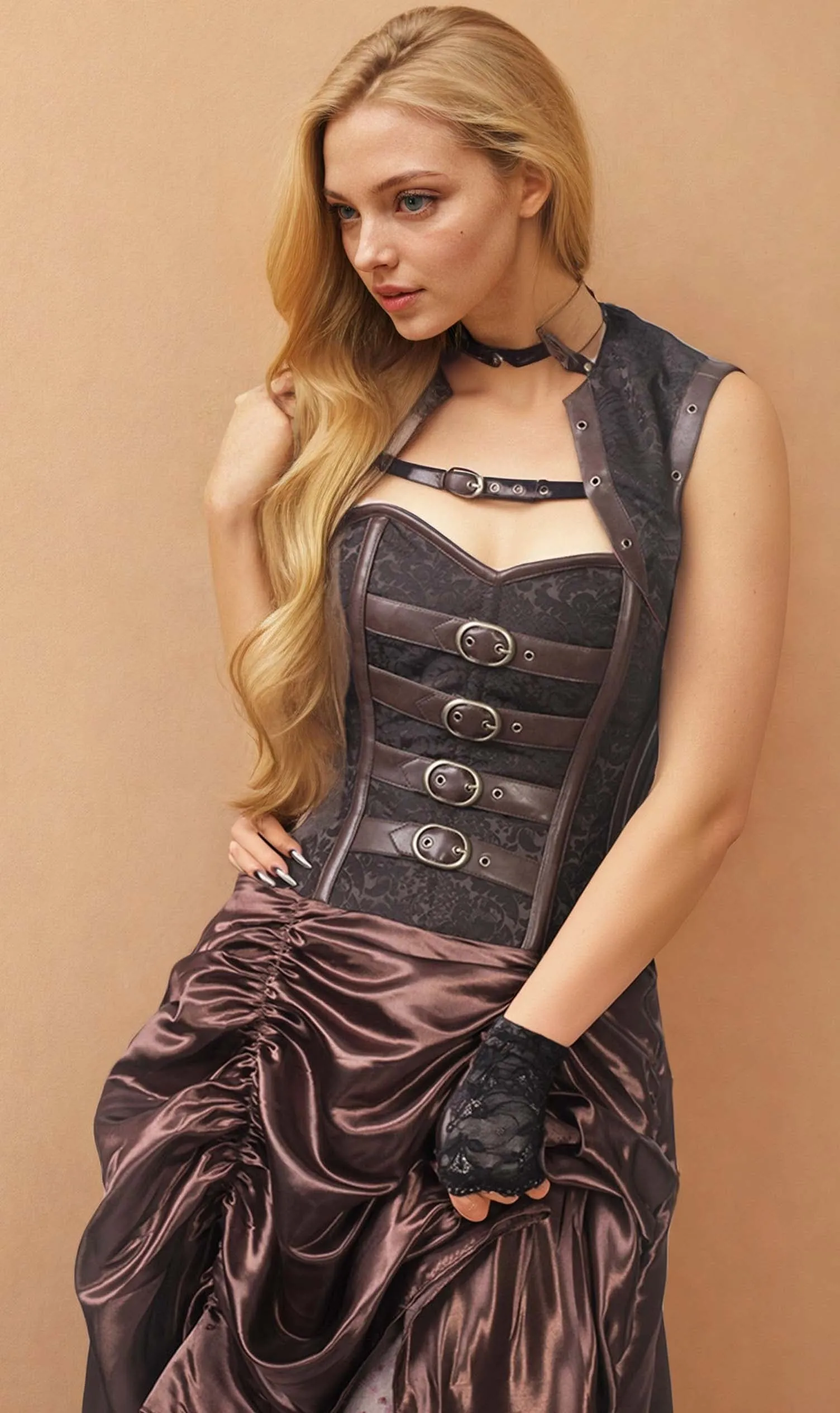 VG-18086 - Custom Made Overbust Steampunk Corset Dress