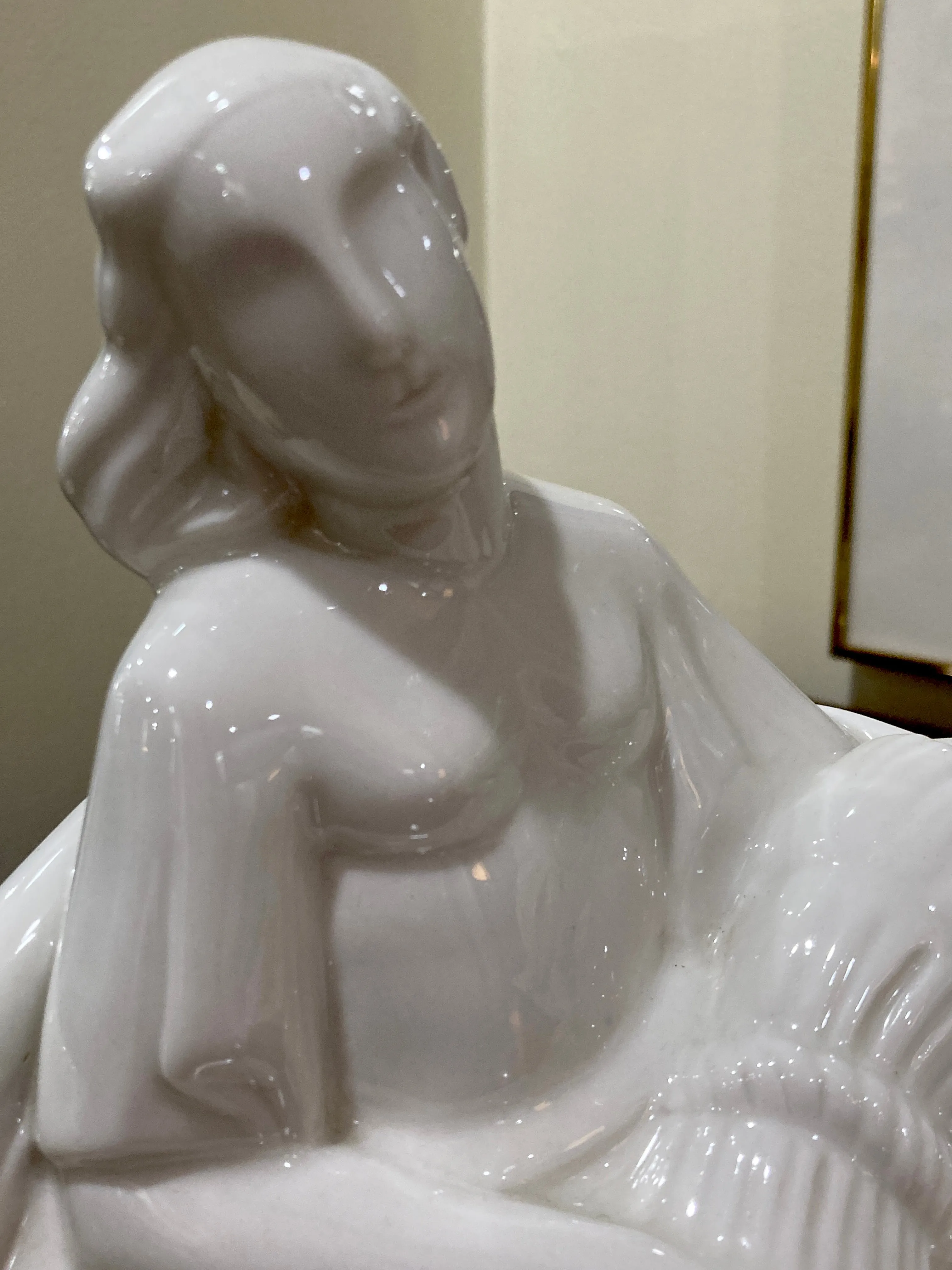 Vintage Art Deco Reclining Female Lamberton Porcelain Figure Sculpture