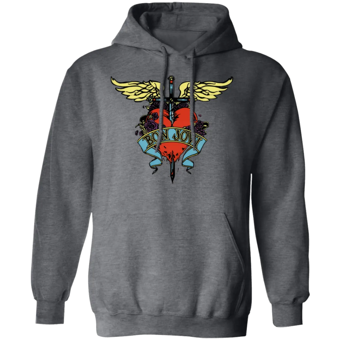 Vintage Bon Jovi Hoodie - Classic Rock Band - Gildan
