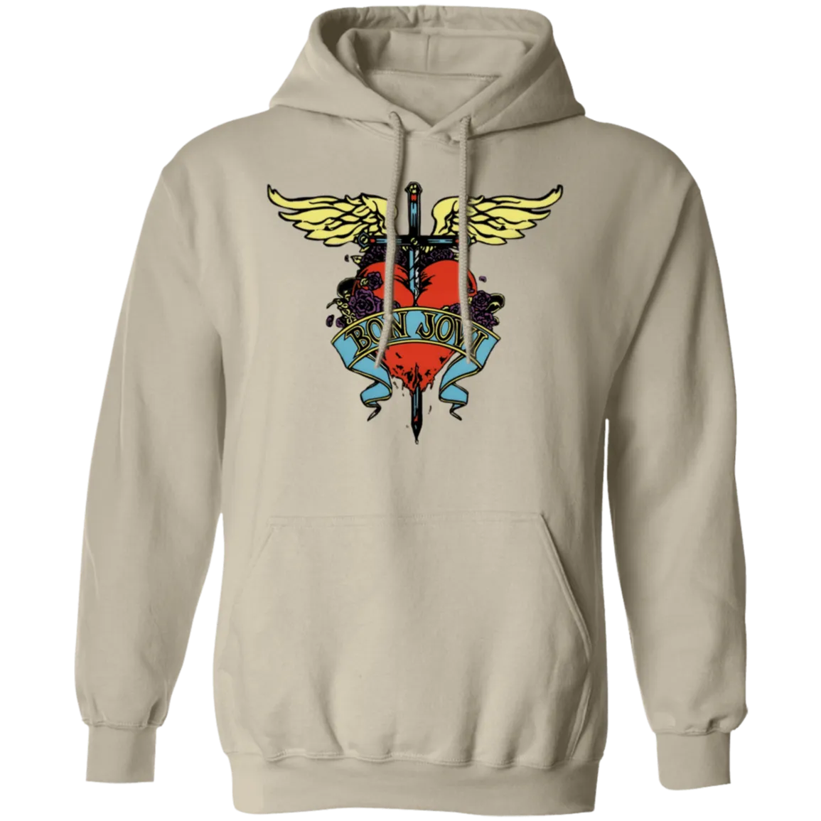 Vintage Bon Jovi Hoodie - Classic Rock Band - Gildan