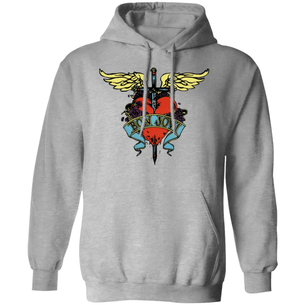 Vintage Bon Jovi Hoodie - Classic Rock Band - Gildan