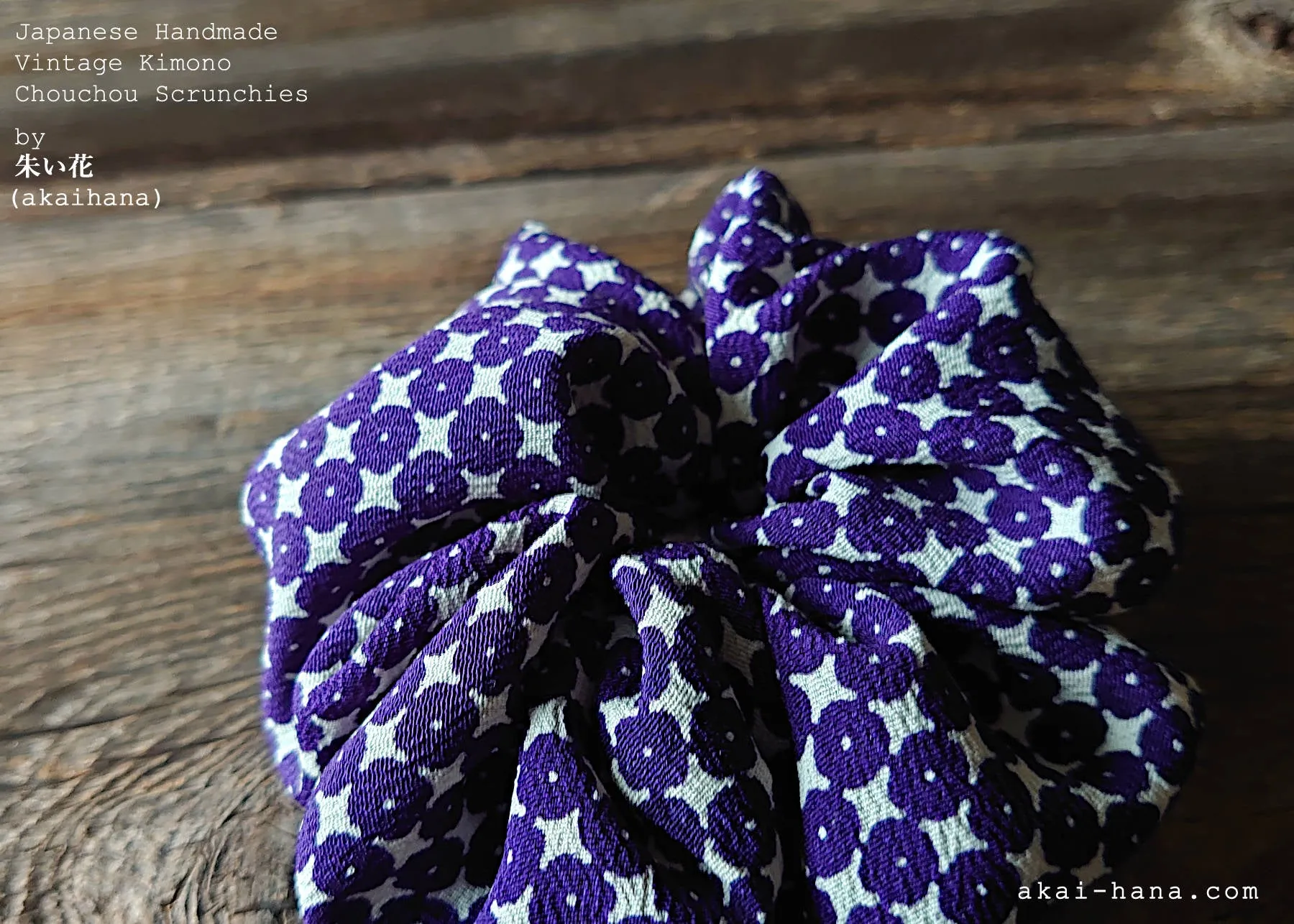 Vintage Kimono Scrunchies, Japanese Handmade, scvk0010