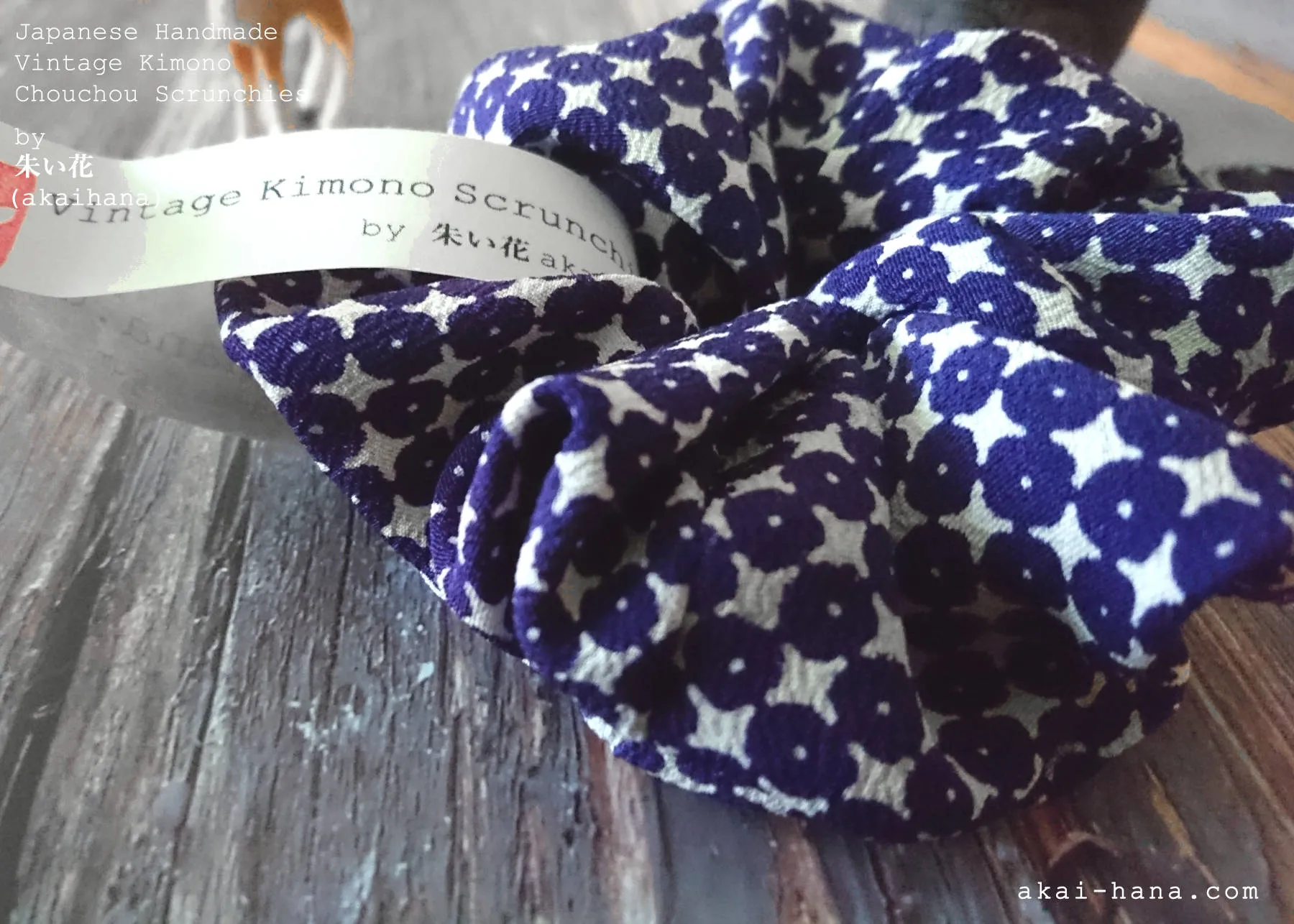 Vintage Kimono Scrunchies, Japanese Handmade, scvk0010