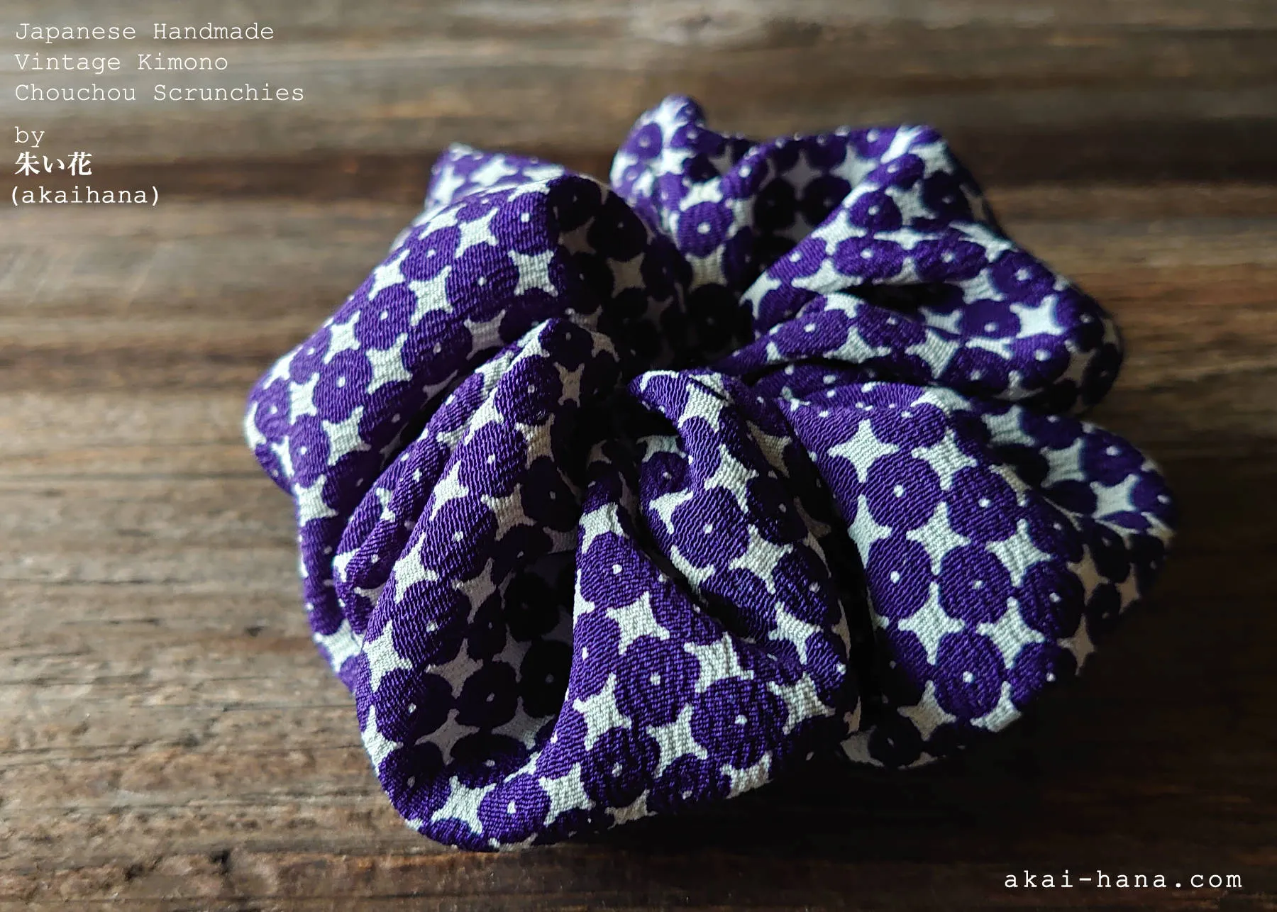 Vintage Kimono Scrunchies, Japanese Handmade, scvk0010