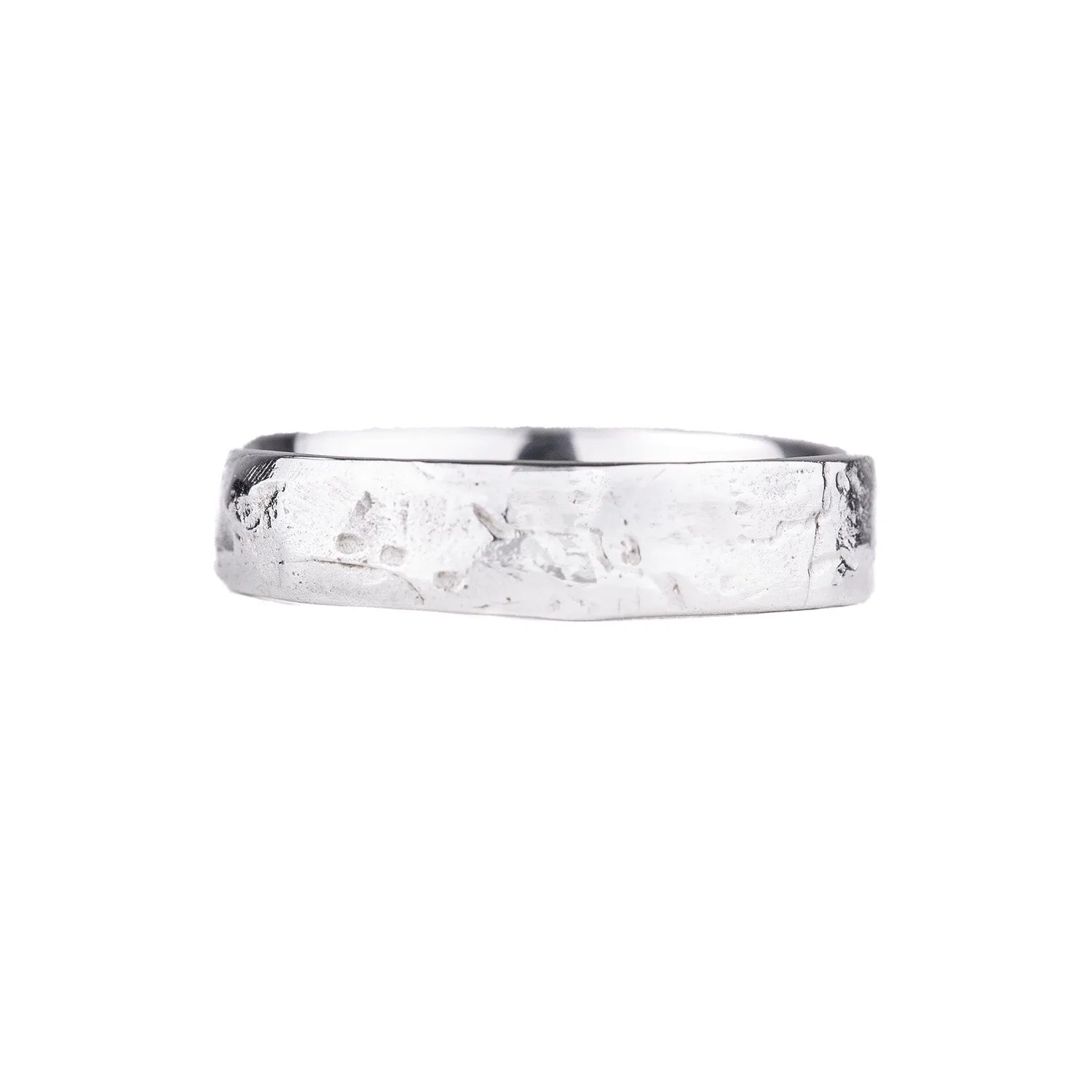Wide River Rock Ring in 18kt White Gold by Sarah Graham
