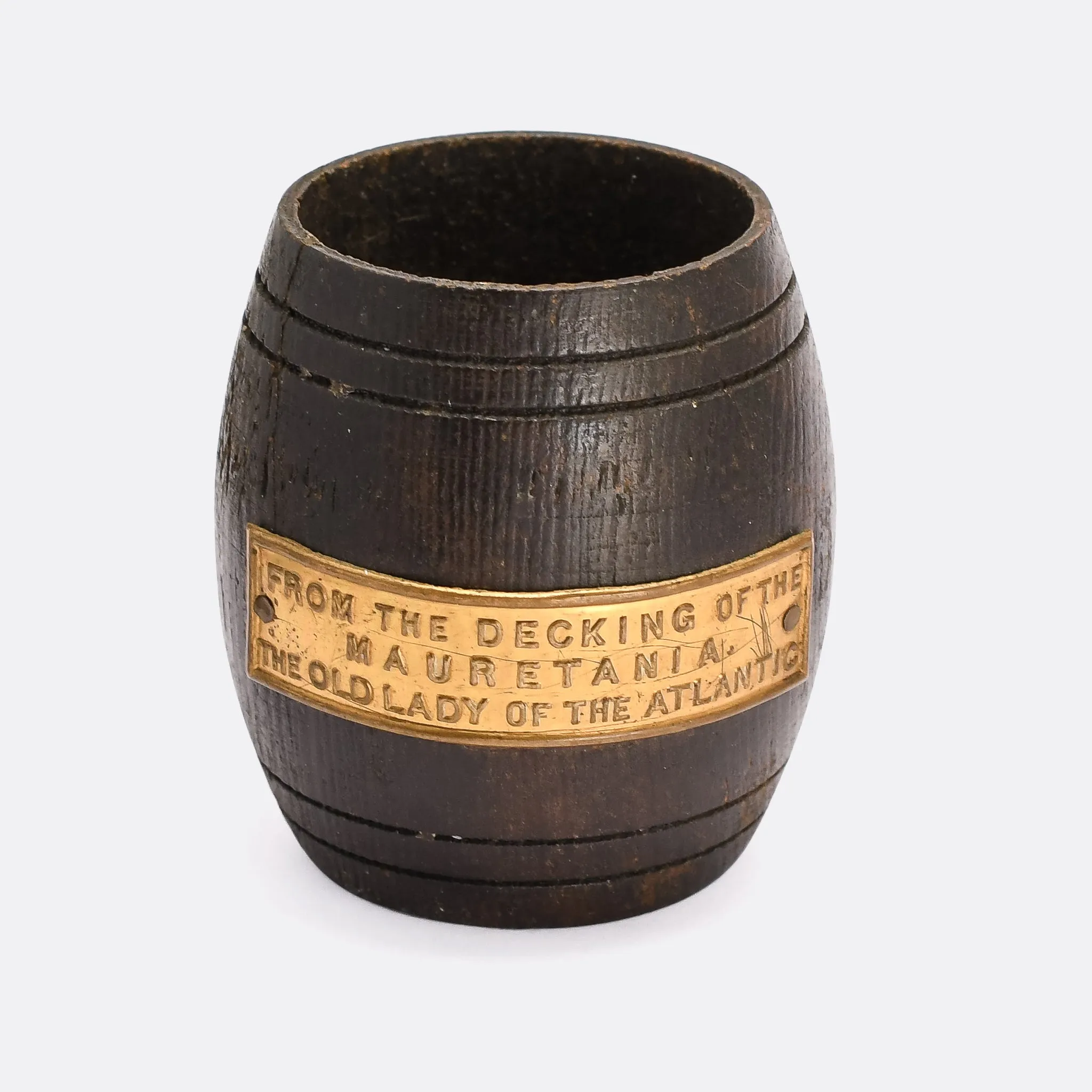 Wooden Barrel "From The Decking Of The Mauretania"